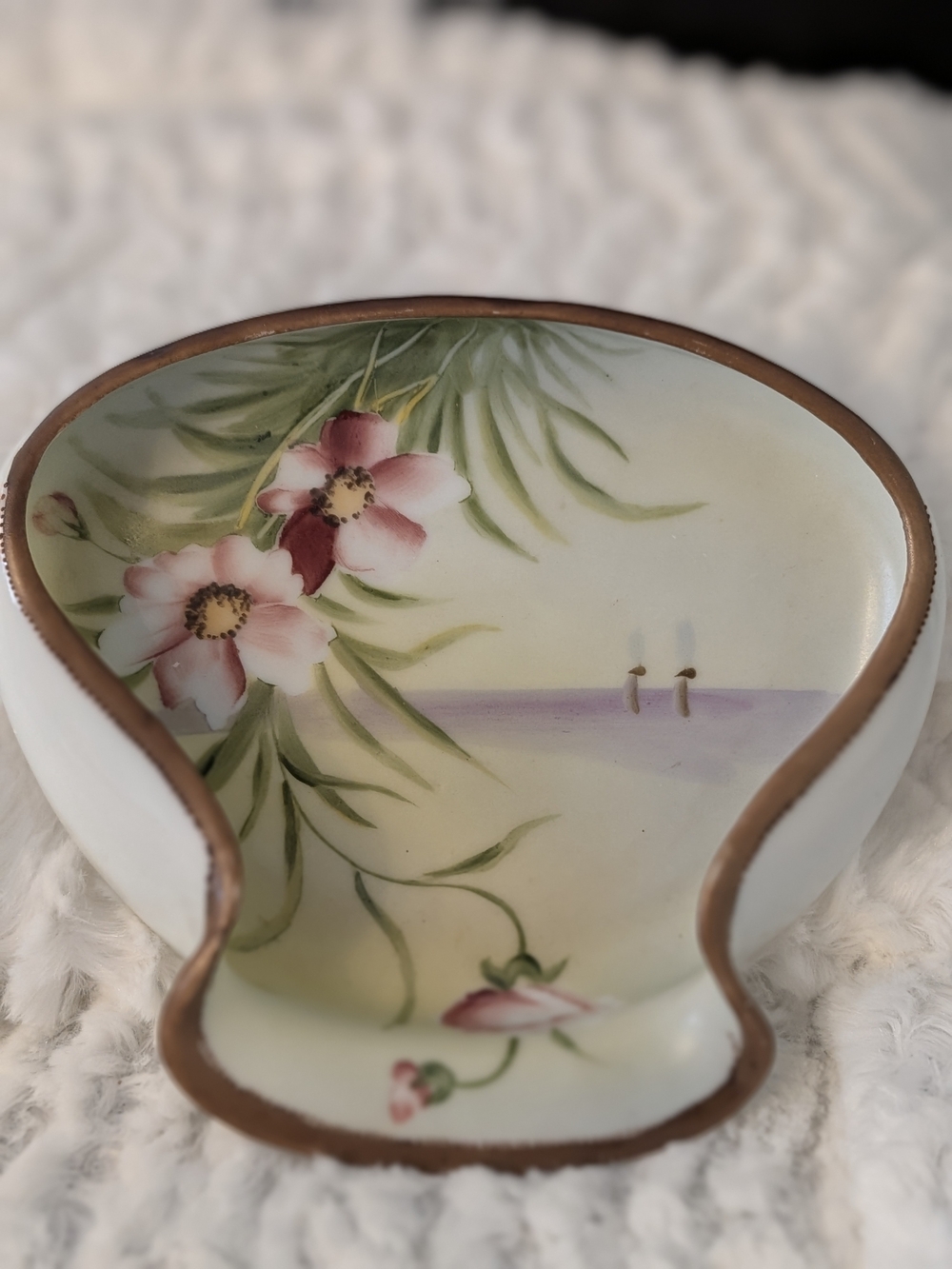 Vintage Japanese Hand Painted Porcelain Ashtray From Nippon